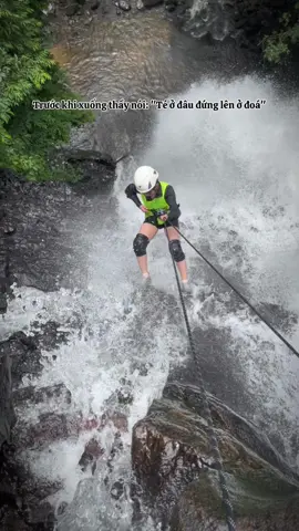 Mình chọn đi mùa mưa để thấy được thác đẹp như thế nàooo. Có thể là sĩ suốt đời lunn #trekking #chubluk #canyoning #xh #viral 