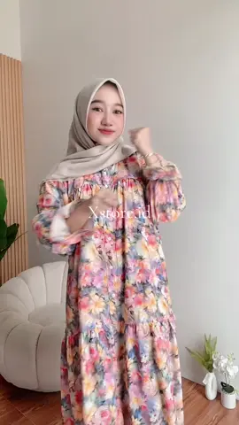 Gamis Revina lengan balon kode daisy #gamislebaran #gamiskekinian #gamisrayon #gamislenganbalon 