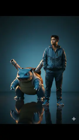 #pokemonart #pokemonai #highlights #followerseveryone #geminitrend   Prompt: 1/3 Create a hyper-realistic editorial portrait of a person, generated from the provided image (same face 100%, same hairstyle, expression preserved). The subject stands confidently on a reflective glossy floor wearing a coordinated ember-orange and charcoal outfit (hooded jacket or sweatshirt and tailored joggers) with flame-inspired linework and subtle embroidered fire motifs running along sleeves, glasses, chest and pant seams. 2/3 Matching burnt-orange sneakers complete the look. Beside the subject stands a large Charizard-like creature, scaled to be equal to or taller than the person, with realistic textured scales and a warm palette of oranges and deep charcoals that echo the clothing. Background is a moody ember-orange to deep charcoal gradient that enhances the fiery palette; both subject and creature are clearly reflected on the floor. 3/3 Lighting uses dramatic warm key light and sculpting rim light to emphasize skin, scale and fabric detail, cinematic shallow depth of field, slight film grain for editorial grit, photoreal creature integration, ultra-detailed 8K quality.