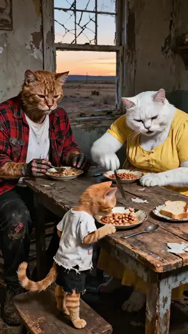 Mèo con chăm sóc mèo bố. (P1) #AI #catvideo #catfamily #daddyandson 