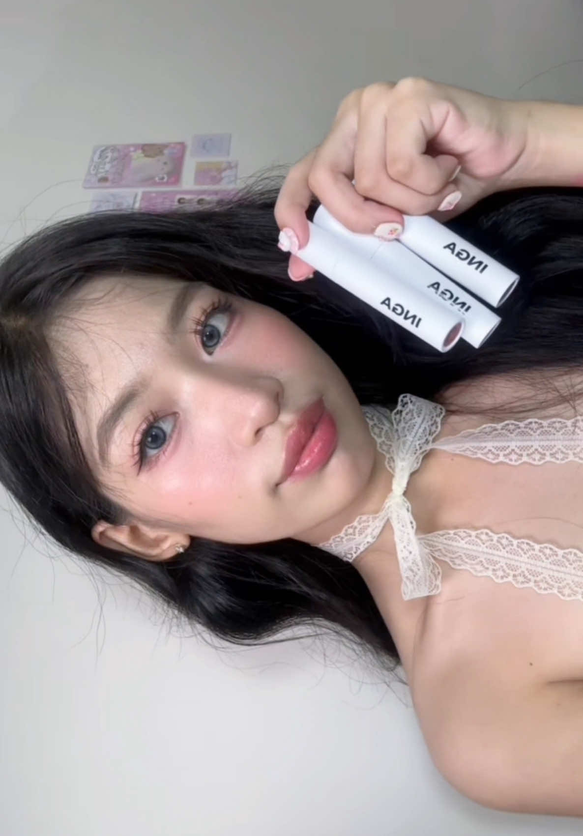 INGA water glow lip tint (SNOWY) 🤍 get that glossy and shiny tanghulu lips !👄 @inga_official #inga #lipgloss #liptint #BeautyTok #kbeauty 