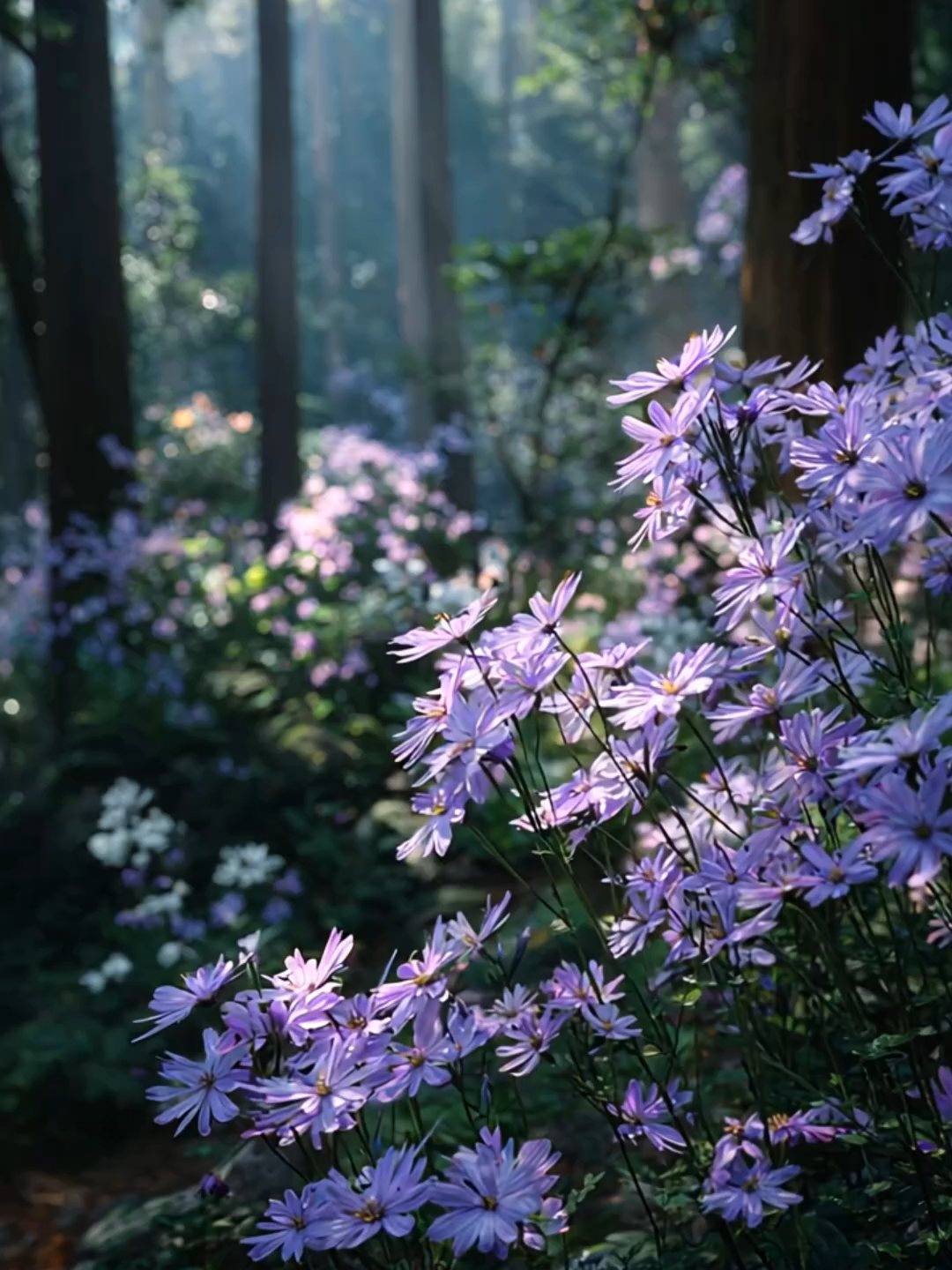 【森の幻想】光に照らされるシラネアオイの花々  Mystical Forest – Shiraneaoi Flowers in Gentle Light 木漏れ日の差し込む静かな森。 薄紫に咲くシラネアオイが光を纏い、幻想的な世界を描き出します。 自然の癒しと美しさを感じるひとときをお楽しみください。 In a quiet forest where sunlight filters through the trees, the pale violet Shiraneaoi flowers bloom, glowing gently in the light. Experience a magical moment of nature’s healing and beauty. #森の癒し #紫の花 #自然美 #幻想的な風景 #癒しの時間 #ForestHealing #PurpleFlowers #NatureBeauty #MagicalScenery #PeacefulNature #森の光 #花のある風景 #心を癒す自然 #RelaxingForest #NatureLovers