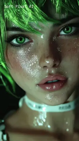 Emerald gaze wrapped in mystery. #aiart #aigenerated #aivideo #aestheticai #hyperrealism 
