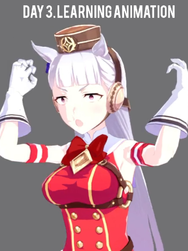 day 3 learning animation (repost lol) #animations #blender3d #goldship #umamusume #fyp 