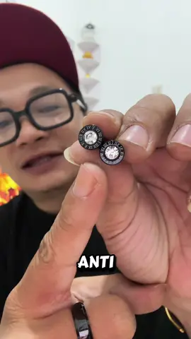 Anting pria titanium romawi diamond keren #antingpria #antingkeren #antingtitanium 