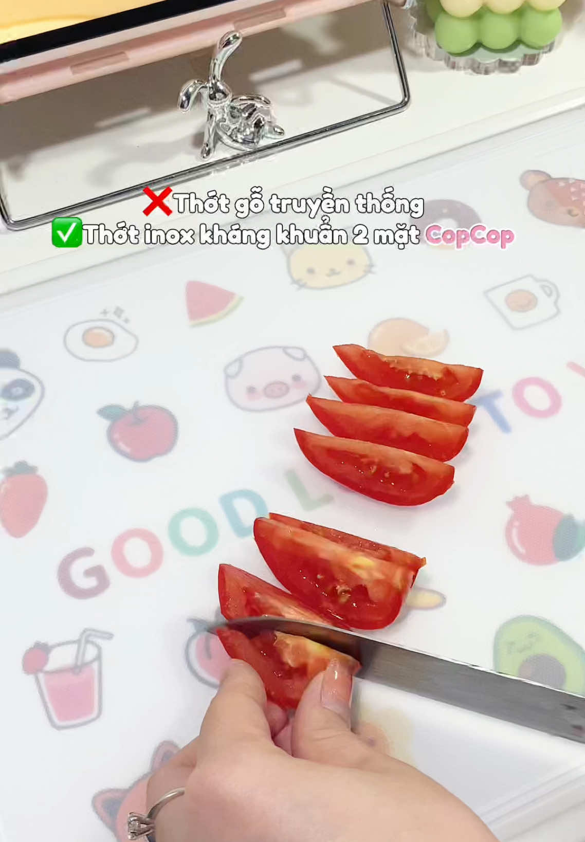 Thớt inox kháng khuẩn 2 mặt nhà Copcop dùng siu ưng luôn mấy bà ơii🌟🛒 #copcop #thotkhangkhuan #thotinoxkhangkhuancopcop #xuhuong #baovesuckhoemoingay 