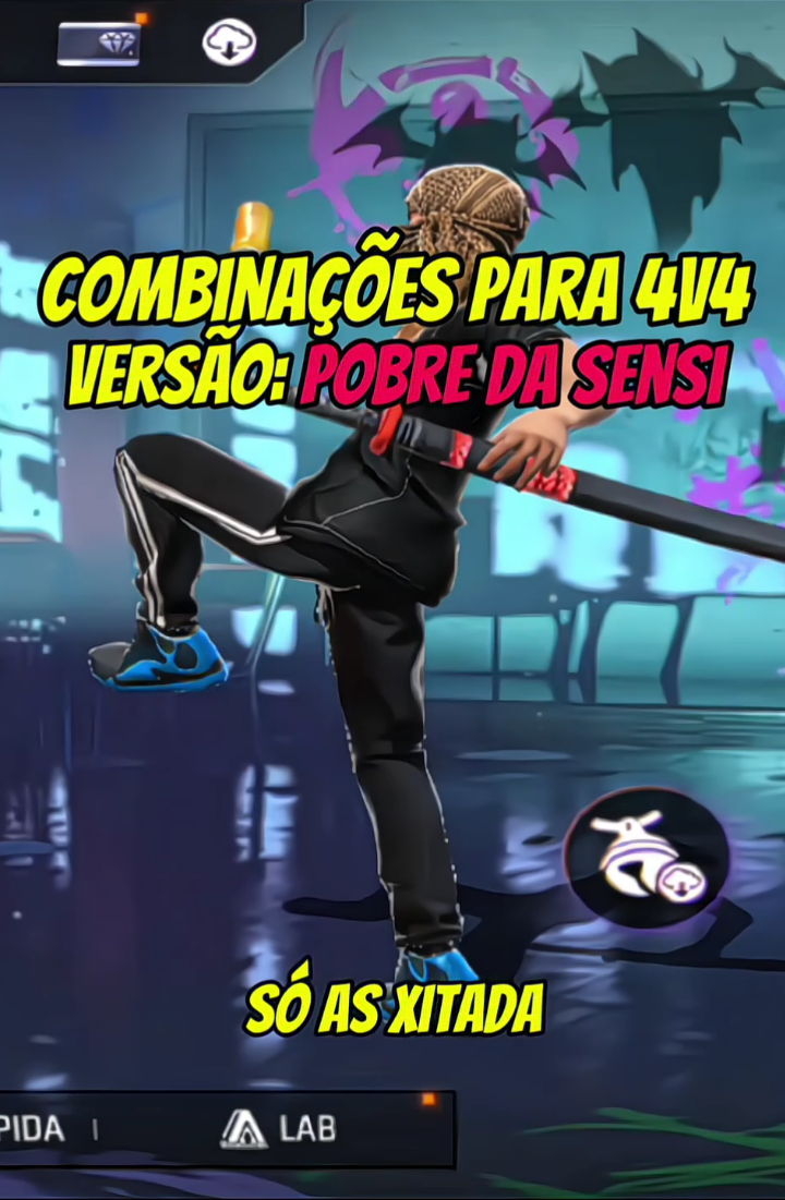 Skins para 4v4 versão pobre🥋☠️🥷🏽 #fy #tik_tok #pobrezinlk #freefire #fyp 
