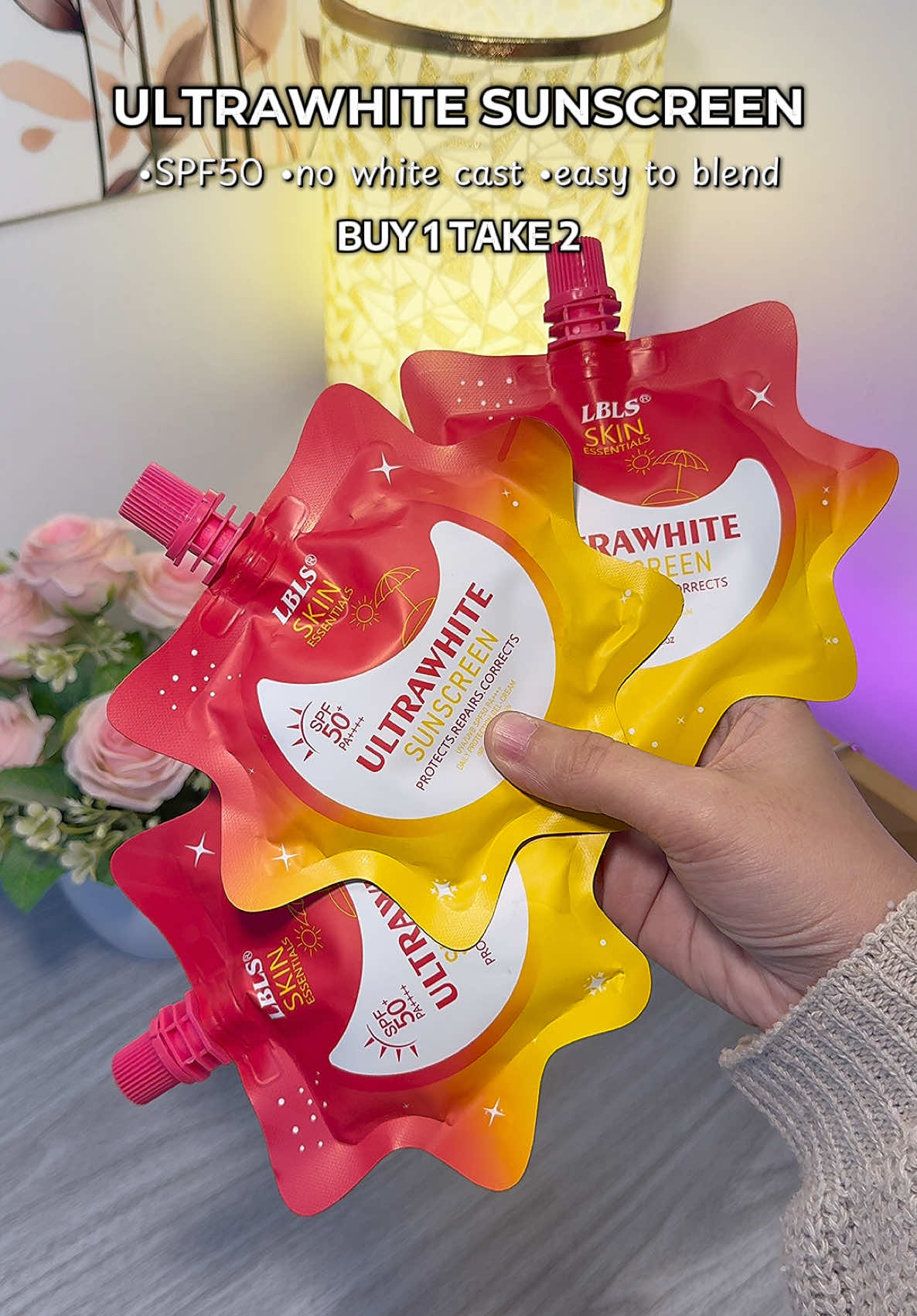 BUY 1 TAKE 2 Ultrawhite Sunscreen. No white cast, easy to blend at may sun protection na din. Para ka lang naka foundation sa sunscreen na toh! #sunscreen #sunscreenviral #nowhitecastsunscreen #sunscreenspf50 #ultrawhitesunscreen 
