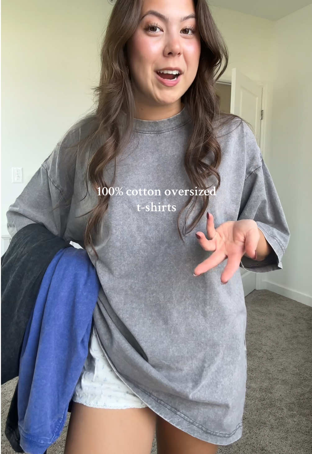 nothing comfier than a baggy shirt 🤍 these are a size XL! #tshirt #oversizedshirt #oversizedtshirt #baggytshirt #tiktokshopfalldealsforyou 