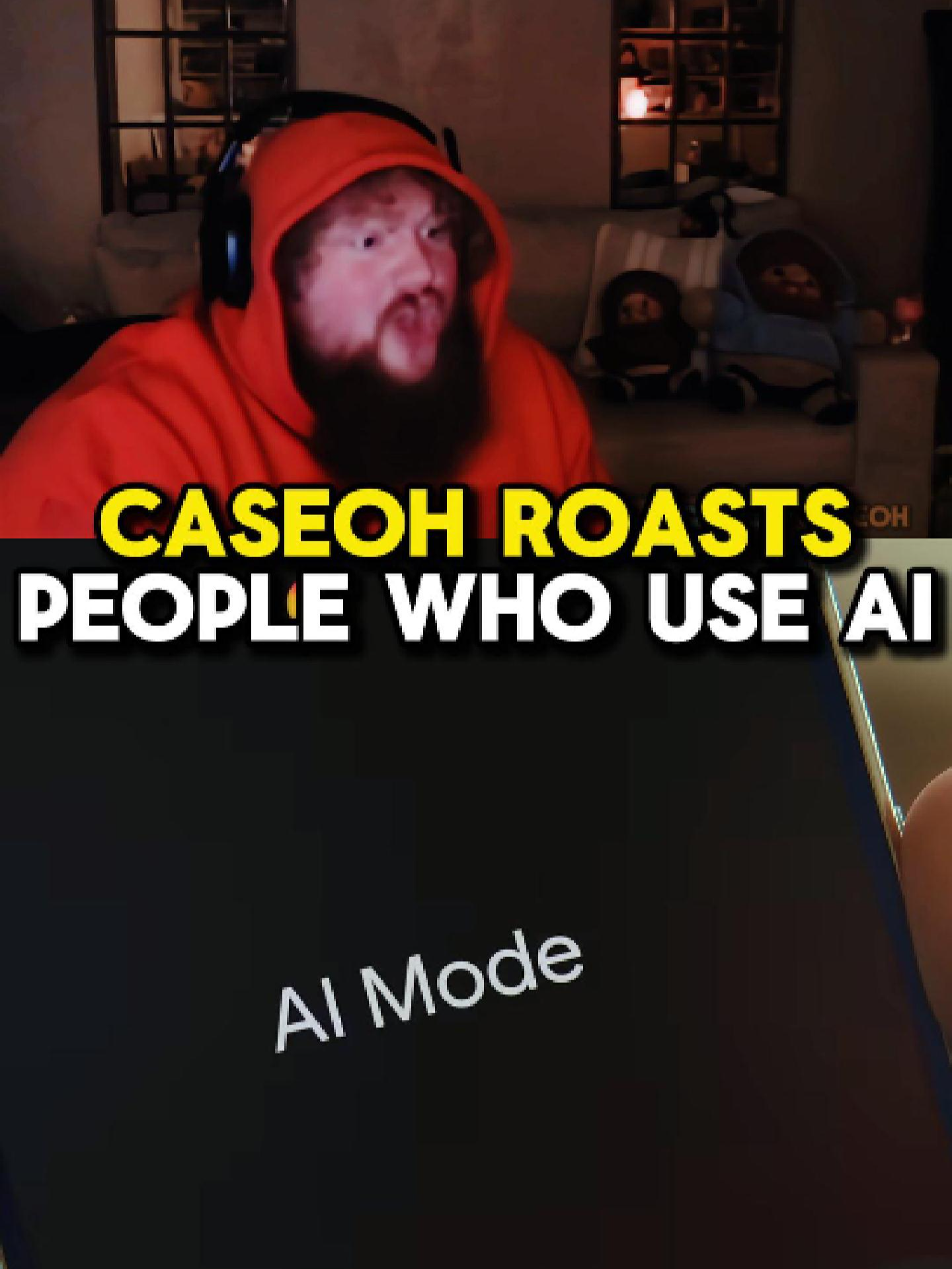Caseoh roasts people who use AI for everything. #caseoh #caseohclips #ai #chatgpt #caseohfunnymoments #caseohfunnyclips #caseohgames