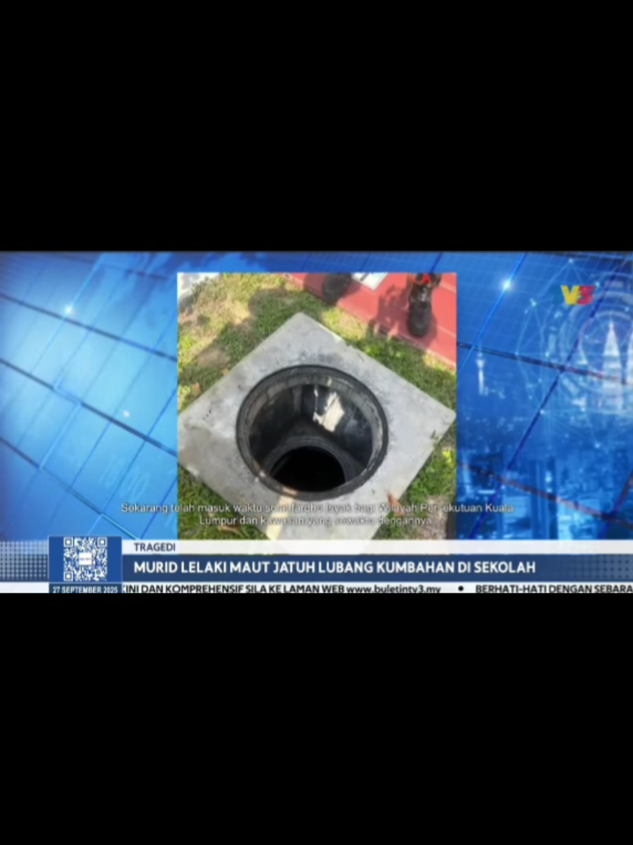 Kementerian Pendidikan mengarahkan siasatan segera dan menyeluruh terhadap kes seorang murid maut selepas terjatuh ke dalam lubang kumbahan di sebuah sekolah di Lenggeng, Negeri Sembilan. #murid #sekolah #nilai #sukan #kpm 