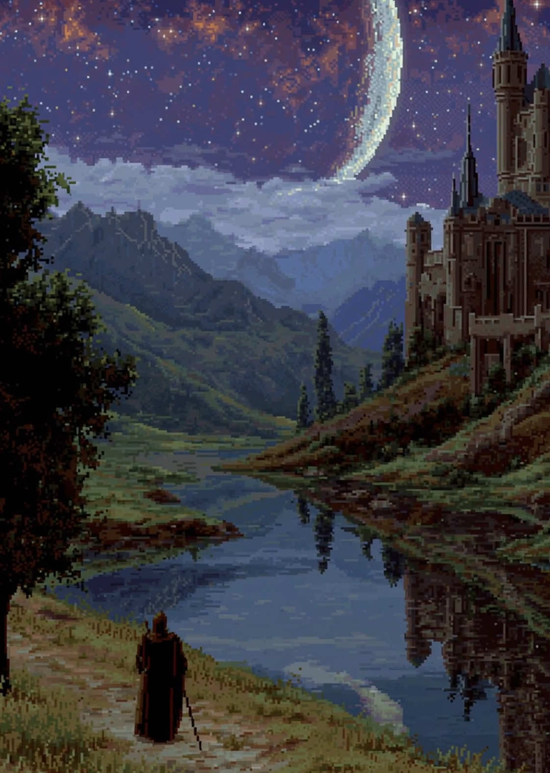 Night time vibes #darkfantasy #night #fantasy #pixel #fyp 