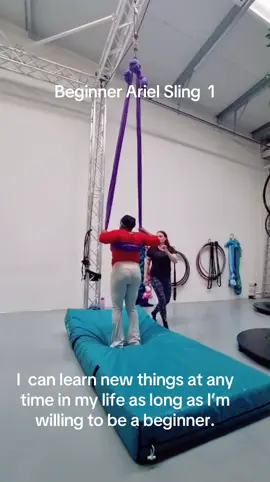 Beginner Ariel Sling snippet 1.       I  can learn new things at any time in my life as long as I’m willing to be a beginner.#yoga #areil #areilsling #somaticmovements #soulrenewal 