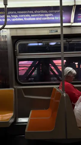 We love the B train at sunset