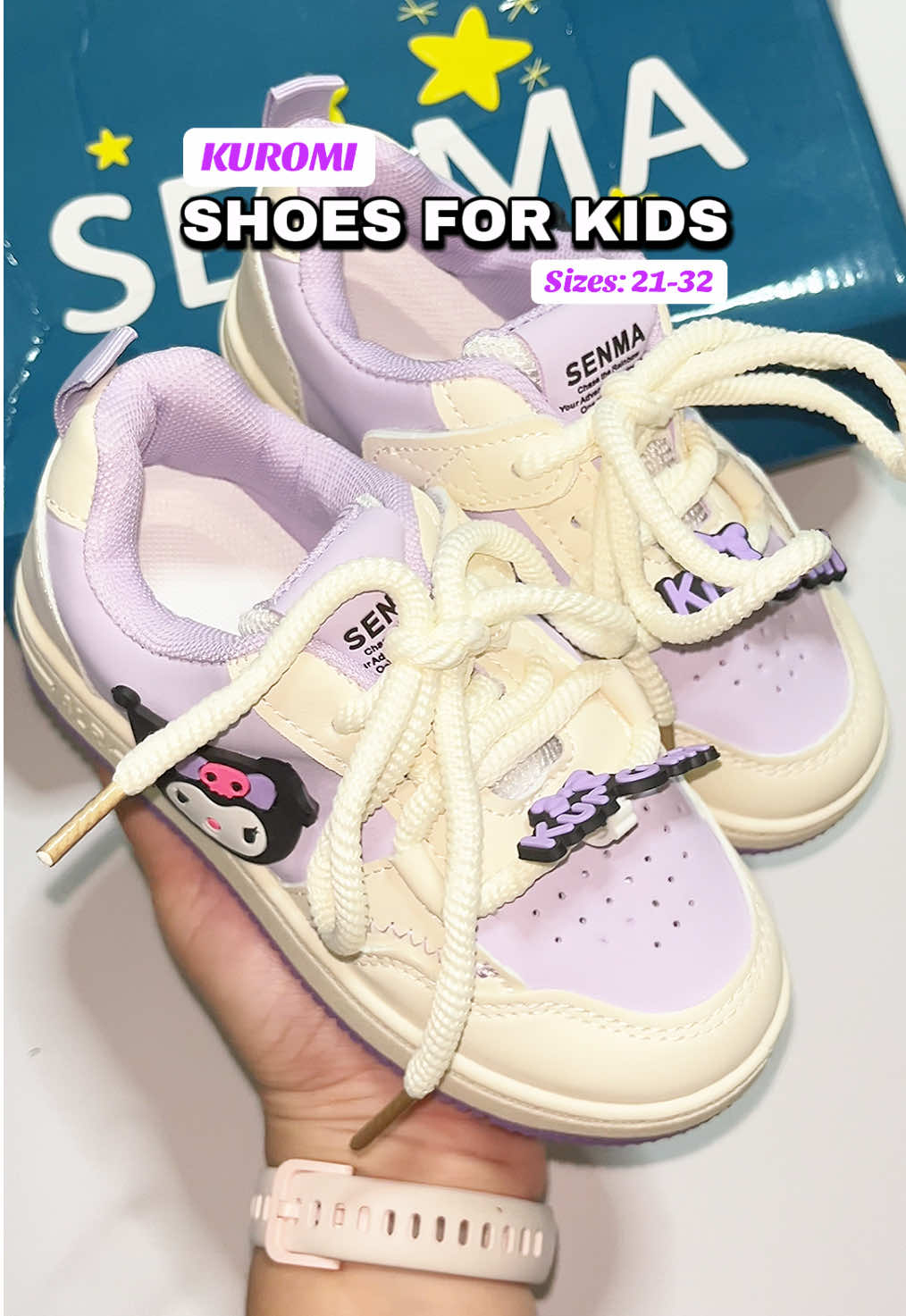 Para sa mga kids na mahilig sa kuromi tapos kulay purple, perfect to mga mi ganda pa ng quality! ❤️‍🔥#senma #senmashoes #kuromishoes #purplekuromi #shoesrecommendation 