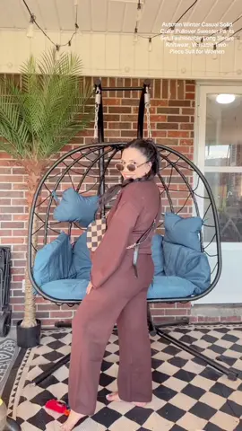 -21% $38.07 $48.19 Autumn #winter Casual Solid Color Pullover #sweater Pants Set, Fashionable Long Sleeve Knitwear, Versatile Two-Piece Suit for Women#tiktokmademebuyit #fyp #fypシ 