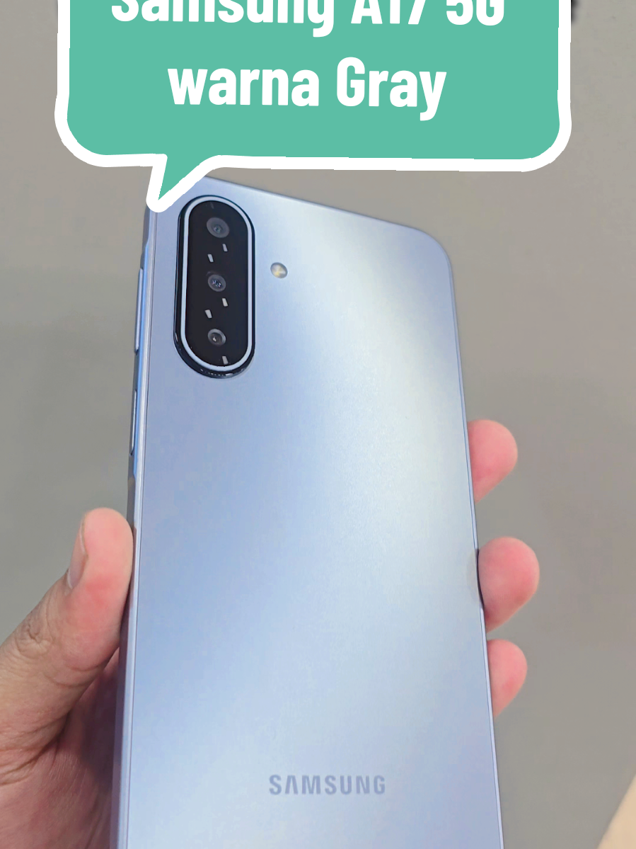 🌫️ Samsung Galaxy A17 5G Gray 🌫️ Desain elegan dengan warna abu-abu yang classy ✨ 📱 Layar FHD+ 120Hz, mulus buat nonton & scrolling ⚡ Jaringan 5G super cepat, anti lemot 📸 Kamera 50MP, hasil foto detail & jernih 🔋 Baterai 5000mAh + fast charging, tahan seharian 📍 Ready di Samsung Bumilindo Bintaro 📞 Order sekarang hubungi Alan – 081285008022 #samsunga175g  #GalaxyA17Gray  #samsung5g  #samsungindonesia  #alansamsung 