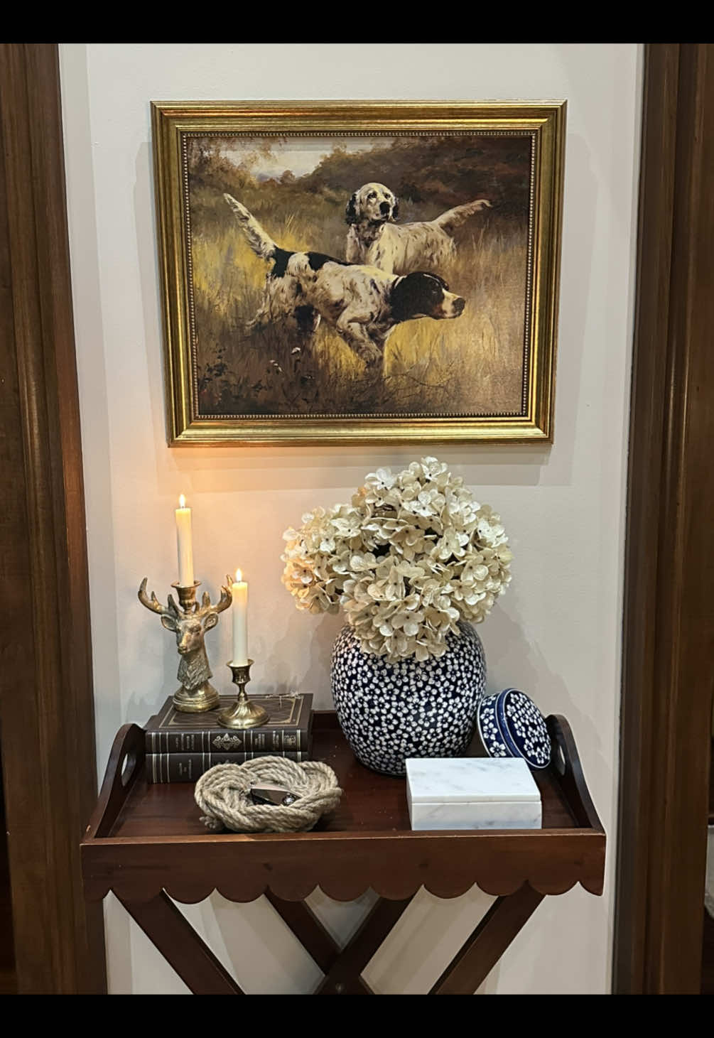 POV: You finally find the perfect art piece 🖼️✨ This pointer artwork completely transformed my great room. Warm tones, beautiful framing, and the detail is just chef’s kiss. 🐎🤎 @Amazon @Etsy  #EquestrianStyle #HomeDecorTikTok #InteriorInspo #EquestrianArt #TimelessHome      