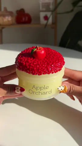 the topper looks like tiny red apples 🍎 coming to the shop next friday :) #slimeshop #appleorchard #slimeasmr #fall2025 