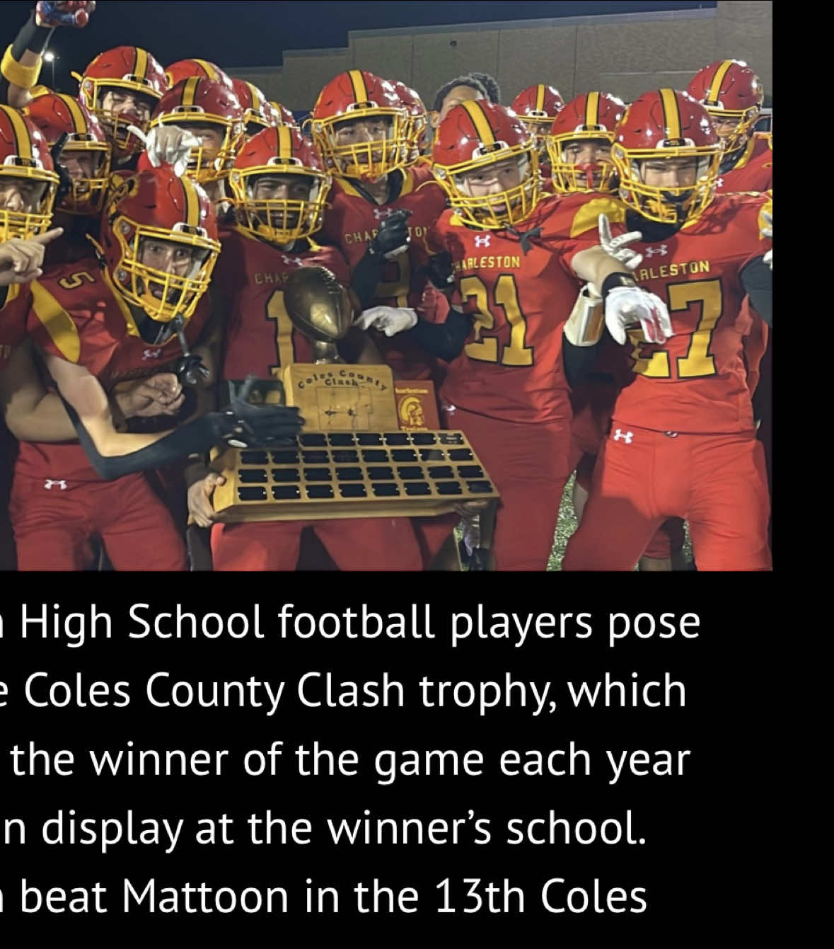 Coles County Clash was an amazing game last night! The boys in red won 🏆 which was an absolute joy to watch! Great job Trojans! #football #footballtiktok #highschool #friday #athlete 