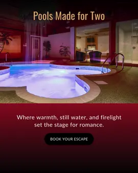 Steam rising. Firelight dancing. The pool isn’t an amenity, it’s the main event. #SybarisPools #RomanticRetreat #LuxuryEscape #PrivateParadise #IntimateLuxury #CouplesSanctuary