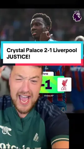 Crystal Palace 2-1 Liverpool JUSTICE! Eddie Nketiah’s last minute goal wins the game for Crystal Palace, who had taken the lead originally thanks to Sarr’s goal, before multiple Alisson saves kept Liverpool in the game, Chiesa scored an equalising goal which VAR allowed even though Salah clearly handballed it #crystalpalace #cpfc #liverpoolfc #lfc #rorytalksfootball 