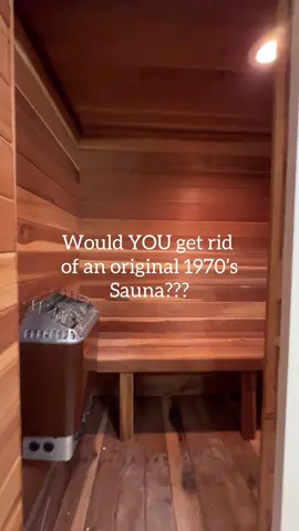 Would you rip out an original 1970’s sauna??? Please Help! I have major decision fatigue, Green or Red tile??? #diyproject #basementremodel #homesauna #sauna #bathroomremodel 
