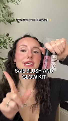 This blush and glow kit from @Saie is the perfect little gift to give 🎁 Some of my favorites in my makeup routine! Glowy Super Gel in warmglow  Dew Blush in Lady #creatorsearchinsights #saiebeauty #liquidblush #glowysupergel #makeupset 