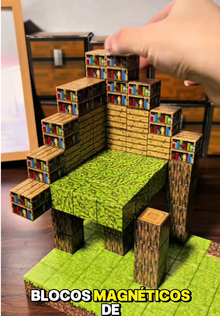 Digite [BLOCO] nos comentários que envio o link na hora.  50 Blocos Magnéticos Brinquedo Mini Minecraft. #fyp #foryou #foryoupage #viral #trend 
