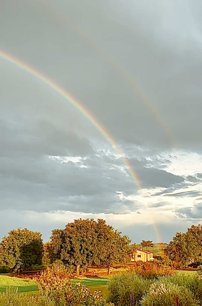 #arcobaleno ##tramonto #luce #pioggia #sunset