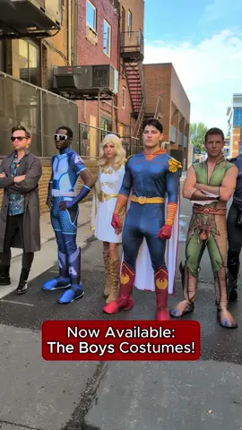 Not your Saturday morning superheroes. 🩸 These The Boys costumes prove capes aren’t always for good guys. #halloweencostumes #groupcostumes #theboys #superherocostumes