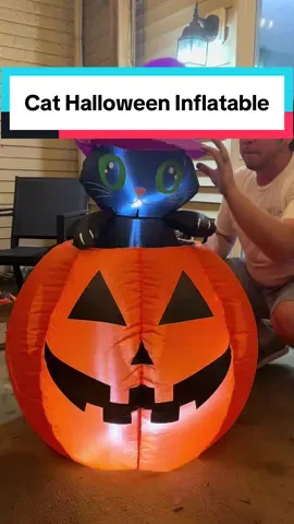 Bring playful Halloween charm to your yard with this 48” inflatable black cat peeking out of a glowing jack-o-lantern. Easy to set up and perfect for outdoor displays, it’s the ultimate mix of spooky and cute for trick-or-treat season. #HalloweenInflatable #OutdoorDecor #SpookySeason #JackOLantern #HalloweenCat