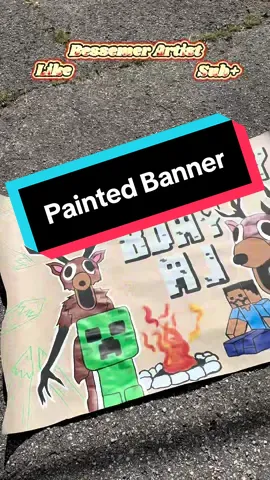 99 Nights in the Forest ❌ Minecraft Birthday Banner🔥🎨 #bessemerartistkiki #painting #birthdaybanner #handpaintedbanner #paintedbanner