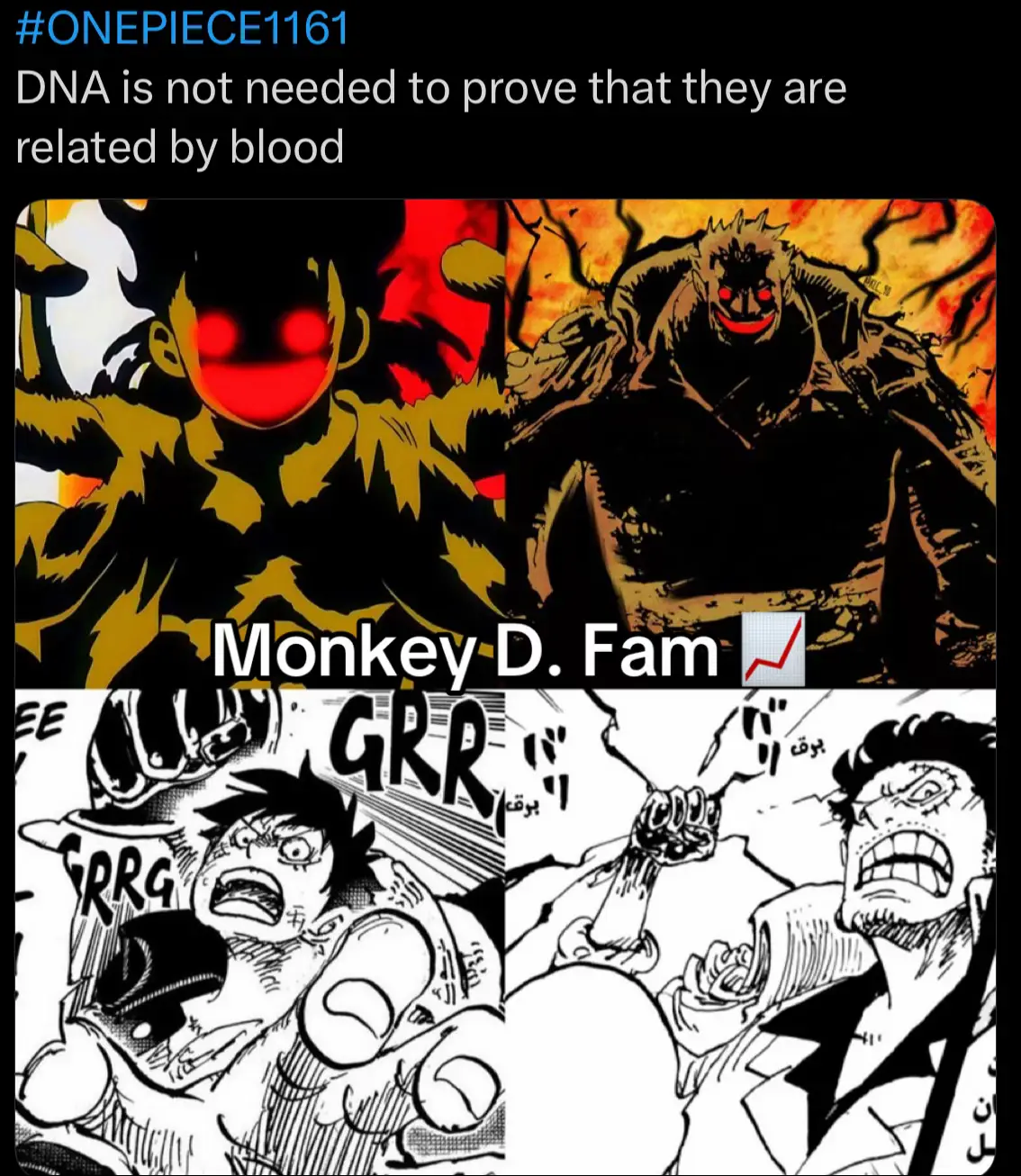 One Piece Chapter 1161: The Fist That Carried Both Justice and Tragedy Garp. The Hero of the Marines stood at the center of the storm, his fists clenched so tightly that even the heavens seemed to recoil. Every step he took cracked the earth, every strike he threw shook the island of God Valley to its core. Kaido’s monstrous fury crumbled before him. Big Mom’s fire turned to ash. Even Whitebeard, the Strongest Man in the World, staggered beneath the weight of those fists. The Marines saw justice. The pirates saw death. But what none of them could see was the irony that tore at the old man’s heart—for his fury now sought to destroy the very man who had, moments before, saved his own son’s life. Far from the roar of fists, Dragon lay broken. The Holy Knight’s blade had nearly taken him, leaving his body shattered and his breath all but gone. In that moment, fate seemed decided—the flame of revolution would be snuffed out before it ever had a chance to burn. And yet destiny twisted. Whitebeard’s blade, swung in fury at another foe, shattered the death meant for Dragon. By chance, or perhaps by something greater, the Strongest Man preserved a tomorrow that should have ended. But Garp did not know. He could not know. His fists of justice rained down on Whitebeard, each strike a promise to protect the world, each blow blind to the cruel truth beneath it. And elsewhere, another kind of love and desperation played out. Rayleigh, the Dark King, stood over Shakky, his sword raised against Sommers. Death loomed a breath away, her life seconds from being stolen. In that instant, all the noise of battle fell away—no Roger, no Rocks, no Garp, no Whitebeard. Only Rayleigh, Shakky, and the unbearable thought of losing her. With one desperate strike, his blade cut through fate itself. Sommers fell. Shakky breathed. And in her tears, Roger and Gaban saw a truth stronger than any will of kings: that love itself can defy death. Above it all, the heavens split as Roger and Whitebeard clashed. Their wills tore the sky asunder, laughter and fury echoing through history. Shanks lay unconscious, too young to understand, yet forever bound to the storm that raged above him. And so God Valley became a graveyard of ironies. Dragon lived because Whitebeard spared him. Garp fought to destroy that very savior. Rayleigh carved through despair for love. Roger’s clash shook the world. Chapter 1161 is not only a tale of war—it is the tragedy of a father’s blind fists, the salvation of a son who should have died, and the quiet reminder that even in a world of monsters, love and irony shape history more than power ever could. #fyp  #onepiece1161  #animefyp  