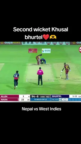Second wicket Khusal bhurtel❤️🫶#viralvideos #cricketplayer #foryouu #keppsupporting #goviral 