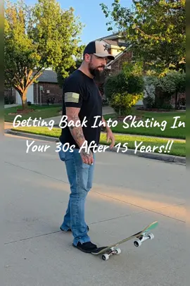 He hasn't skated in 15 years but when our 13 year old asked him to teach him how to skate,  he bought them both a starter board and started finding his passion again!! I can't wait to see the progress of both of them!! #dadsoftiktok  #Skateboarding #fyp  #fy  #skatingover30 