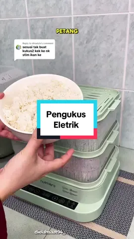 Replying to @dhiadyla pengukus eletrik ni saya ambil yang 3 tingkat tau, senang nak panaskan lauk bungkus. #pengukuselektrik 