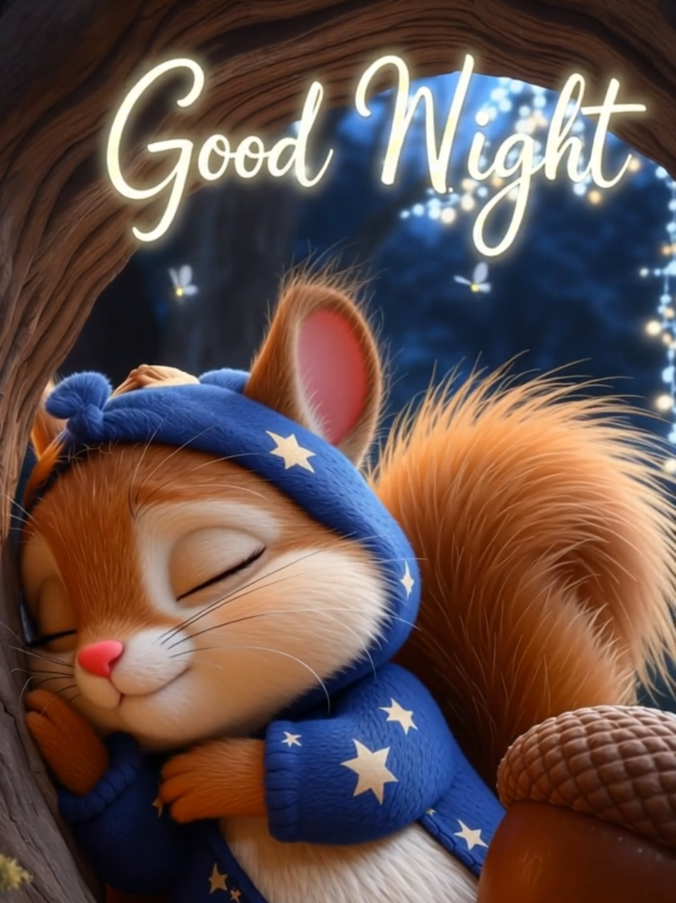 Good Night Squirrel✨  #GoodNight #CuteAnimals #Autumn #SleepyMood #GuteNacht