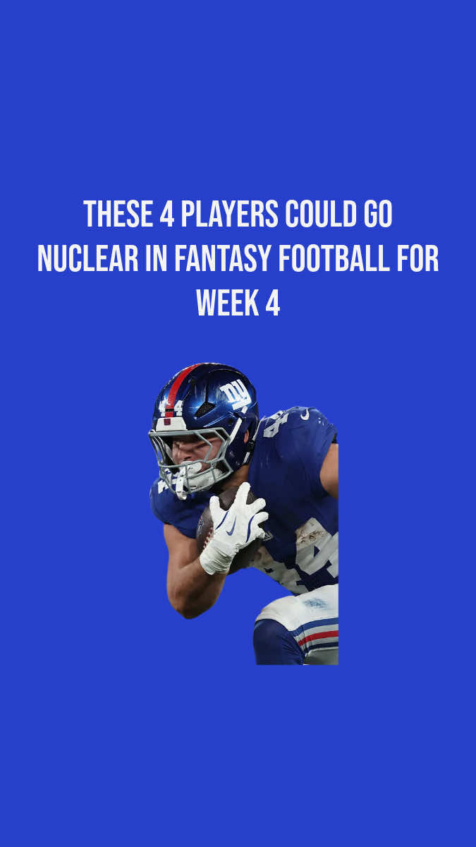 These 4 Players Could Go NUCLEAR in Fantasy Football for Week 4 #fantasyfootball2025 #nflfantasy #fantasyfootballtips #fantasyadvice 