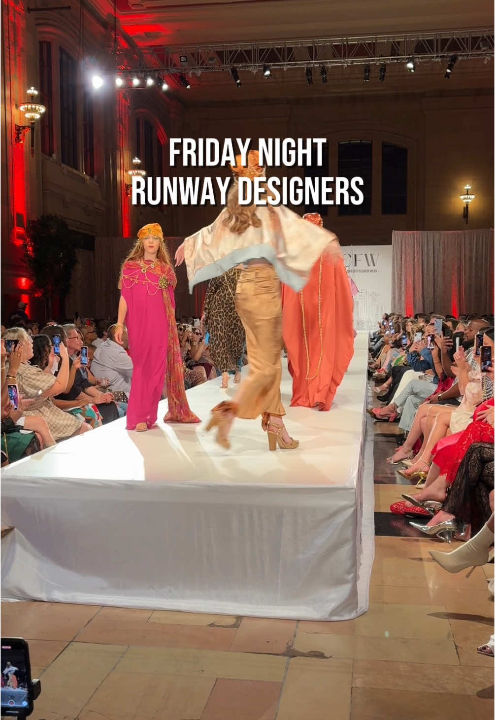 Our Friday night designers brought bright colors and bold patterns to the runway!  #fashionweek #Runway #fashion #fashionrunway 