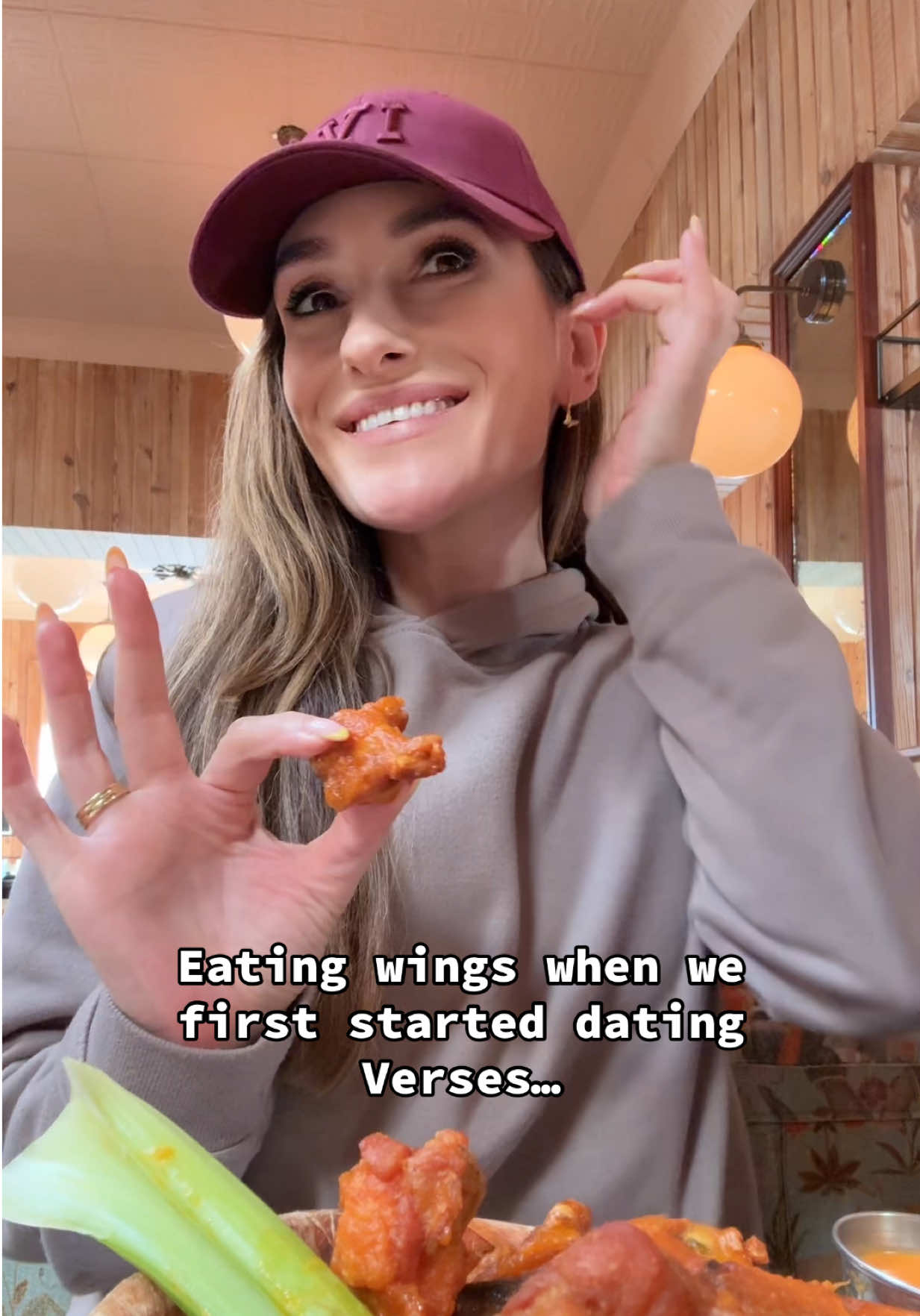 Let’s be honest…it was a year later 😜  #couple #couplecomedy #food #firstdate #thenvsnow 