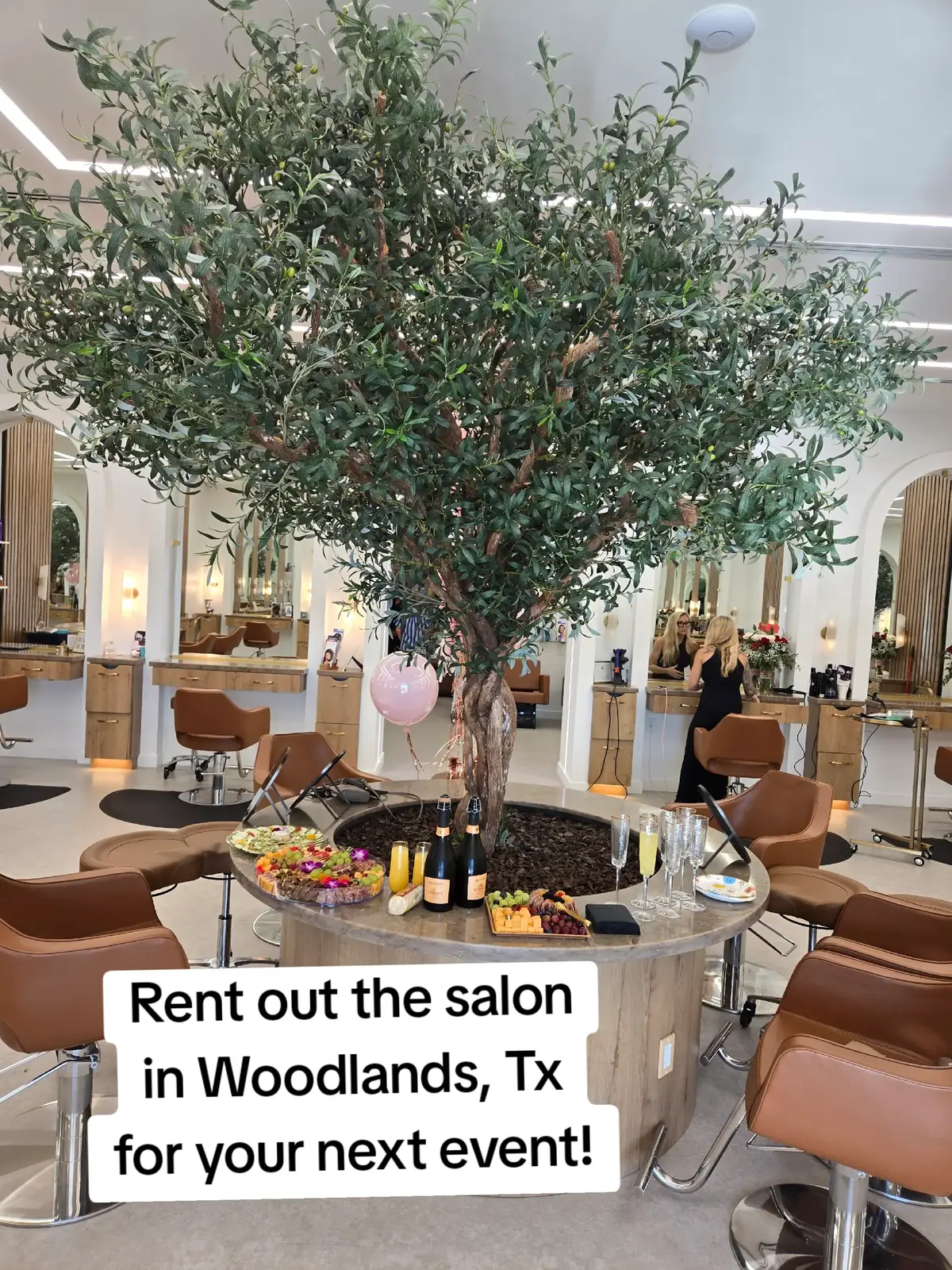 You can rent out the salon in Woodlands, Texas for your next event! Birthday Parties, Bridal Parties or just any excuse to get the girls together! Comment below for more info! #hairstylist  #woodlandstxhairstylist #birthdayparty #girlsdayout #hairtok 