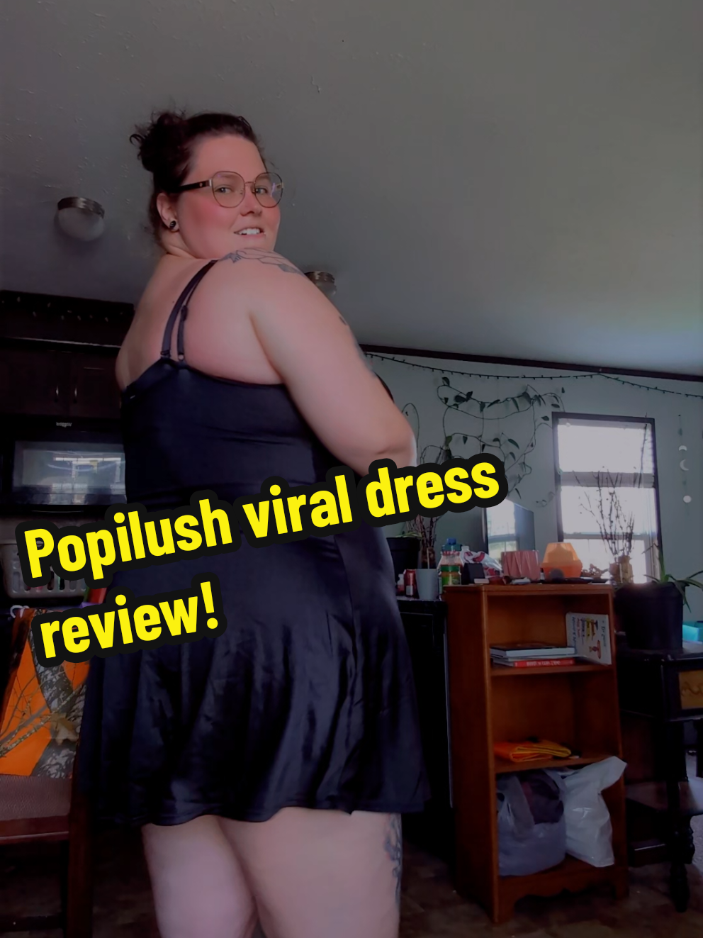 I really thought this dress would flop on me but SURPRISE!! I can't WAIT to show my hubby! #popilush #plussize #review #apronbelly 