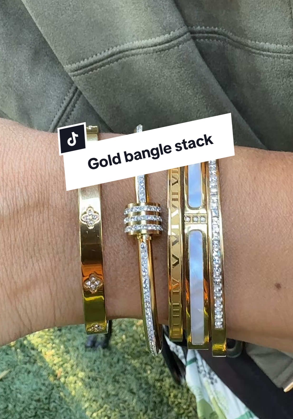 Gorgeous bracelet stack that you can wear together or alone! each piece is stunning! #tiktokshopcreatorpicks #banglebracelets #diamondbanglebracelet #designerbanglebracelets #spotlightfinds 