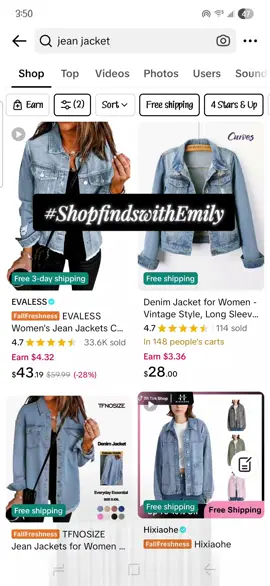 Jean Jackets available on TikTok Shop. #tiktokshopfinds #jeanjacket ##shopfindswithemily 