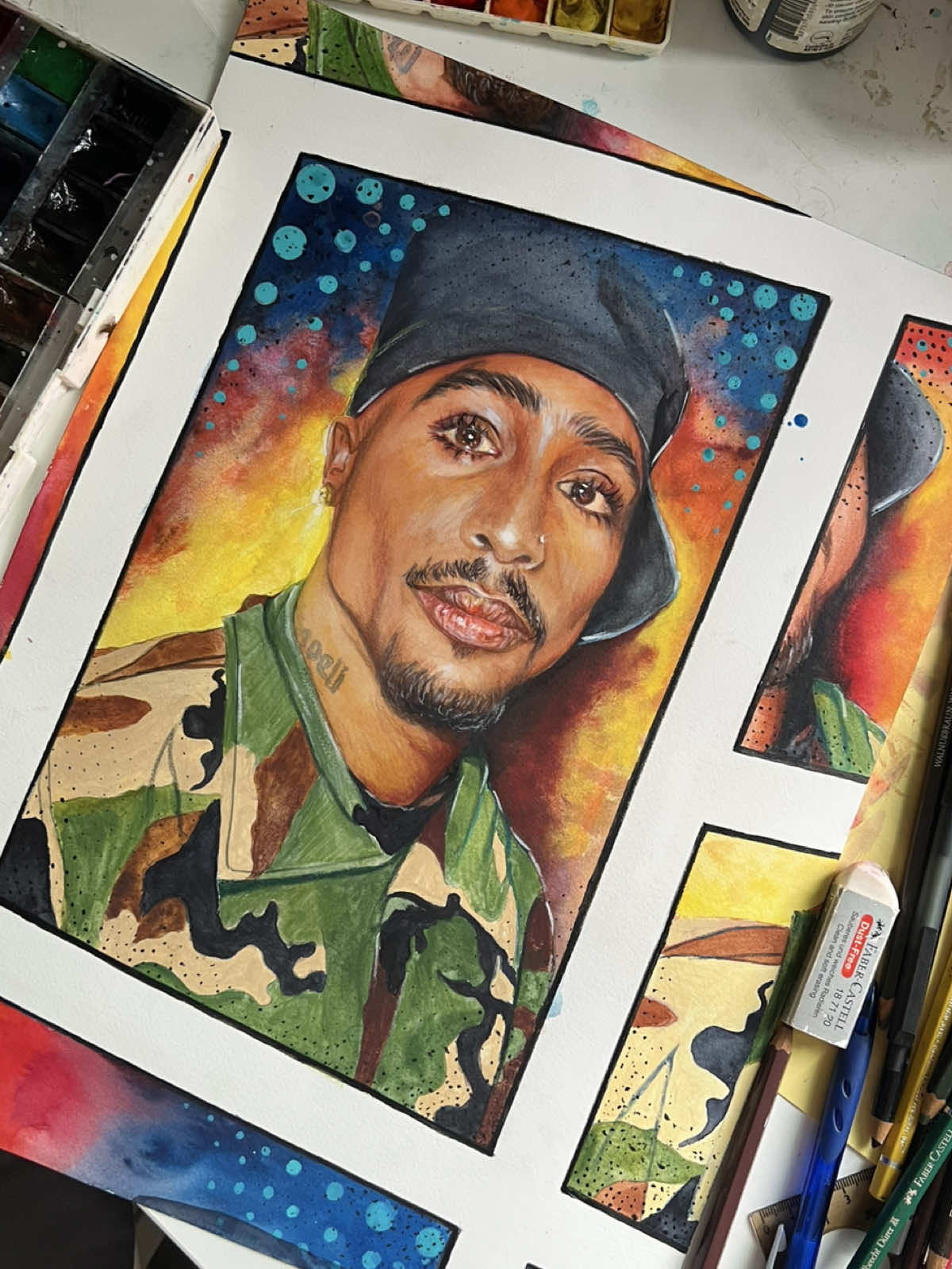 My best work in 2025! 🫣🥰🤘🏻#2pac #art #howto #draw #watercolor 