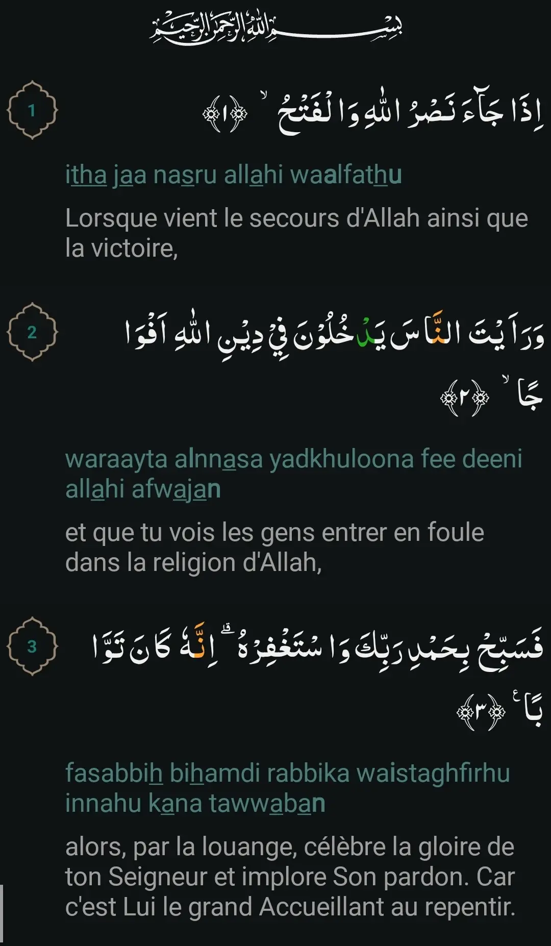 jour..|| sourate An-Nasr#sourate #coran #muslim #muslimtiktok #muslimah 