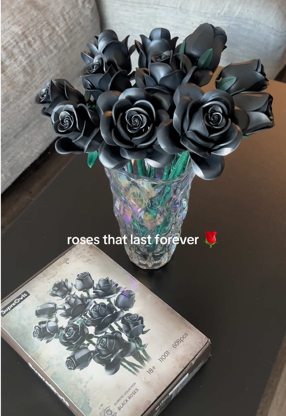 built not bought 🌹🖤 these roses will outlast any bouquet  #DIYRoses #AestheticFinds #HomeDecorVibes #TikTokMadeMeBuyIt #spookycute 
