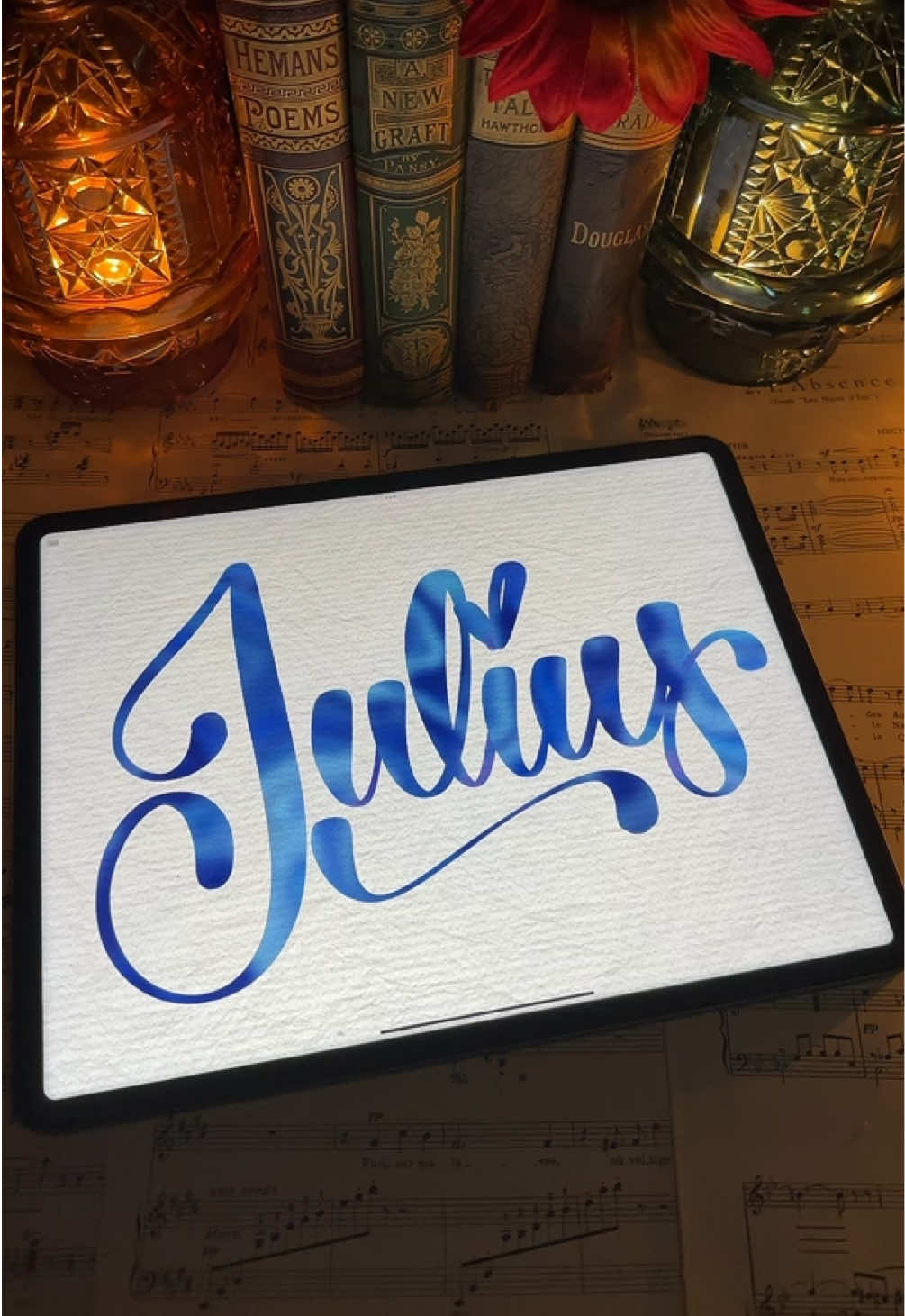 Replying to @𝕯𝖆𝖎𝖘𝖎𝖆 handlettering the name Julius in cursive handwriting! #letteringideas #letteringwithamylea🖋️ #letteringvideo #letteringartist #letteringart 