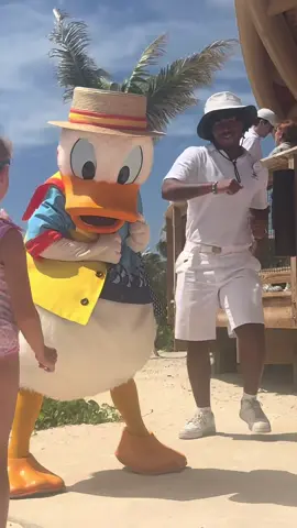 Donald's turn.  We all know he is party duck. #disney #disneymagic #lighthousepoint #donaldduck #islandtime #dcl #disneycruise #lookoutcay #shakeyourtailfeather #cruisetok #disneyadult 